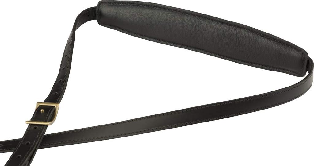 Fender leather Saddle Black USA-made strap, Mustang™ Strap,