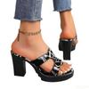 2025 Summer Women Fashionable Versatile High Heels Sandals New Simple Casual Comfortable Wedge Women Slippers Sexy Women Shoes