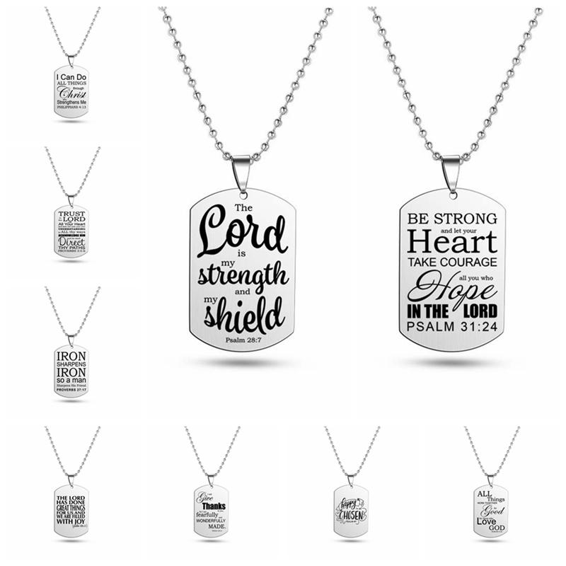 Я могу все, Библейское ожерелье, цитата из Священного Писания, Псалом, крутой кулон из нержавеющей стали, христианские украшения для мужчин и женщин