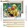RUOPOTY Picture By Numbers Dog Animal DIY Frame On Canvas Acrylic HandPainted Wall Art Painting Cat For Living Room