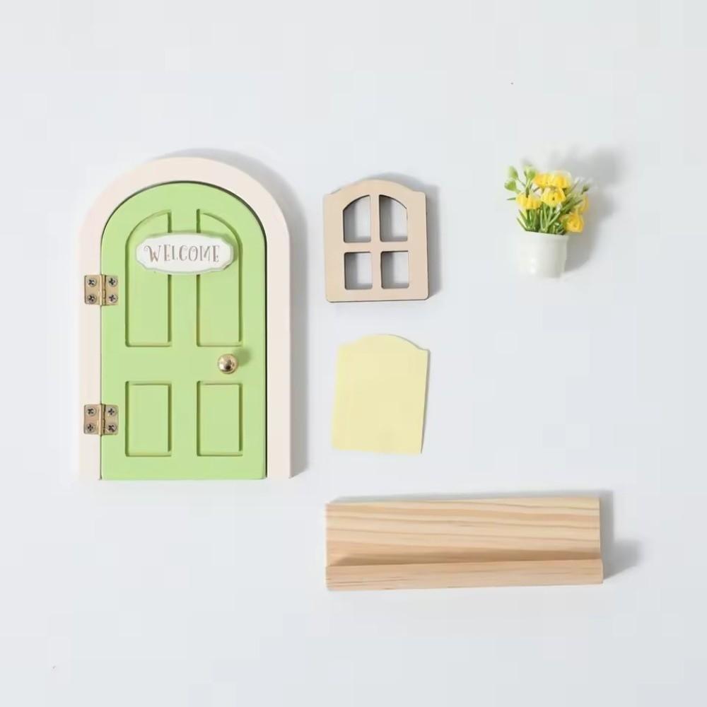 Glows in The Dark Window Fairy Elf Door Creative Mouse Hole Nursery Decor