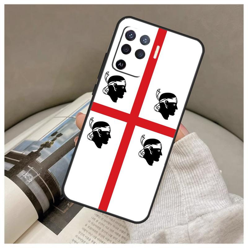 Flag of Sardinia Case For Oppo A17 A57 A77 A40 A78 A54 A74 A94 A76 A16 A96 A18 A60 A80 A38 A58 A98 A15 A5 Pro