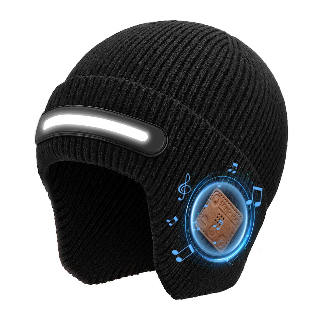 Night Lighting Bluetooth LED Light Ear Cap Music Party Colorful Cool Luminous Hat