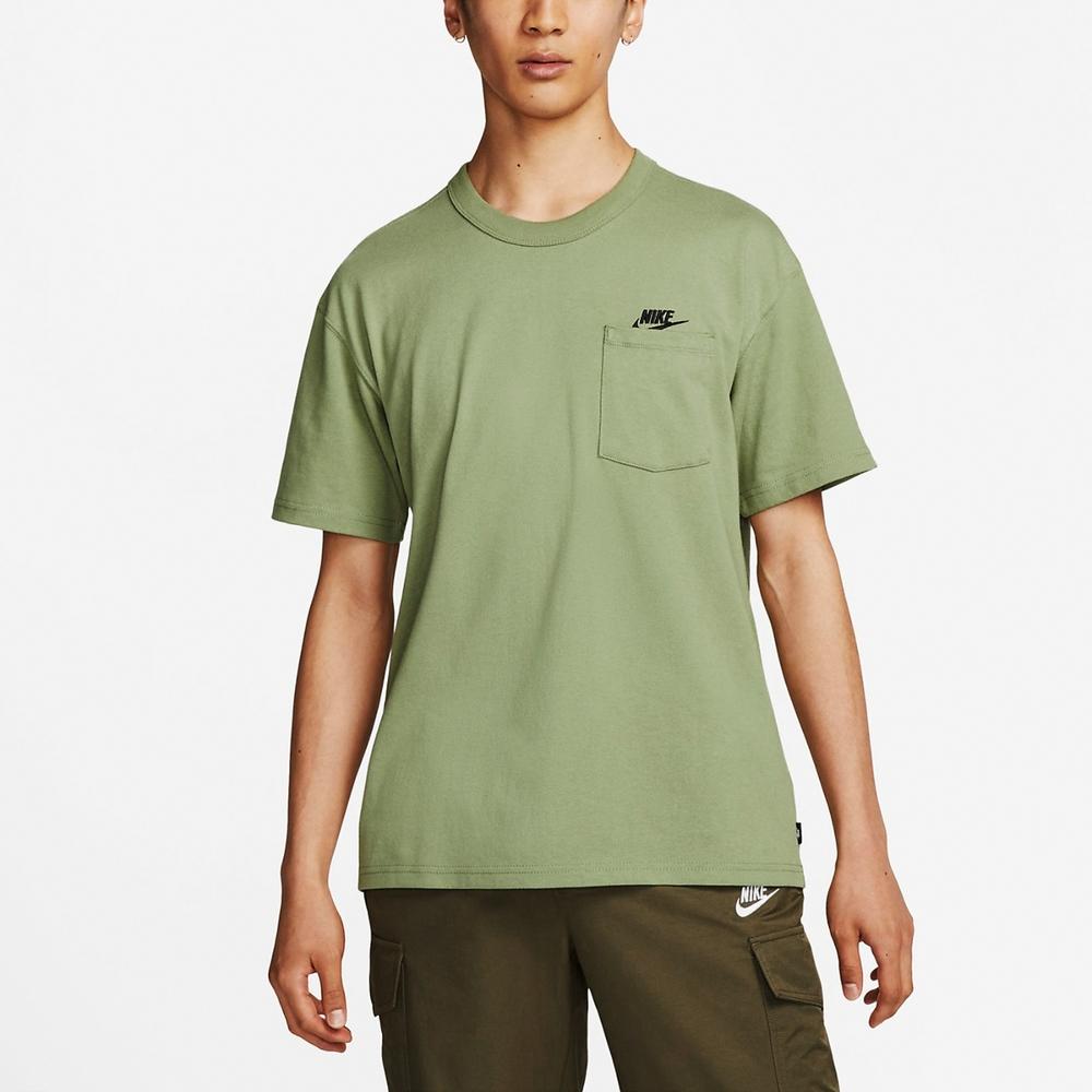Nike Solid Color Pocket Crew Neck Loose Short Sleeve T-Shirt Men Tops Green DQ9296-334