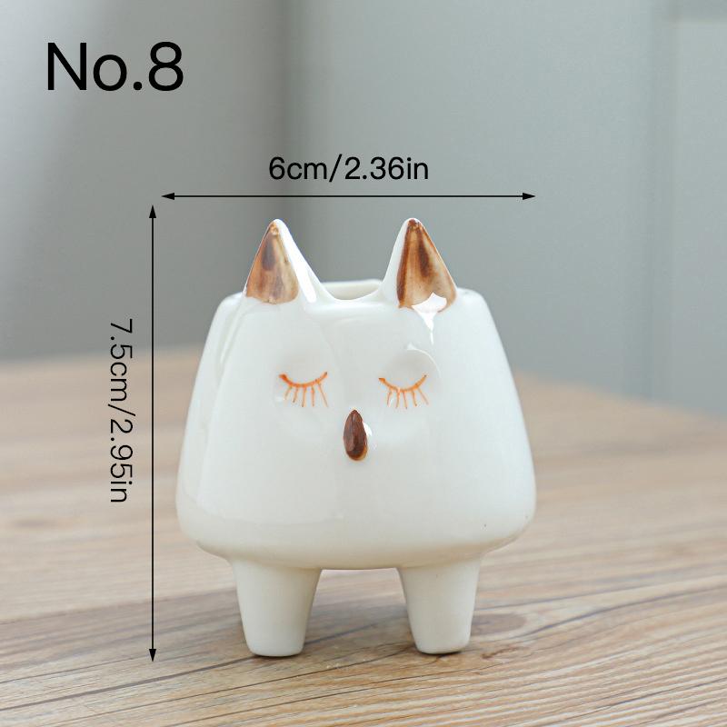 Цветочный горшок с милыми животными, сочный горшок, керамический горшок, домашний декор, настольные украшения, бонсай, горшок, украшение сада