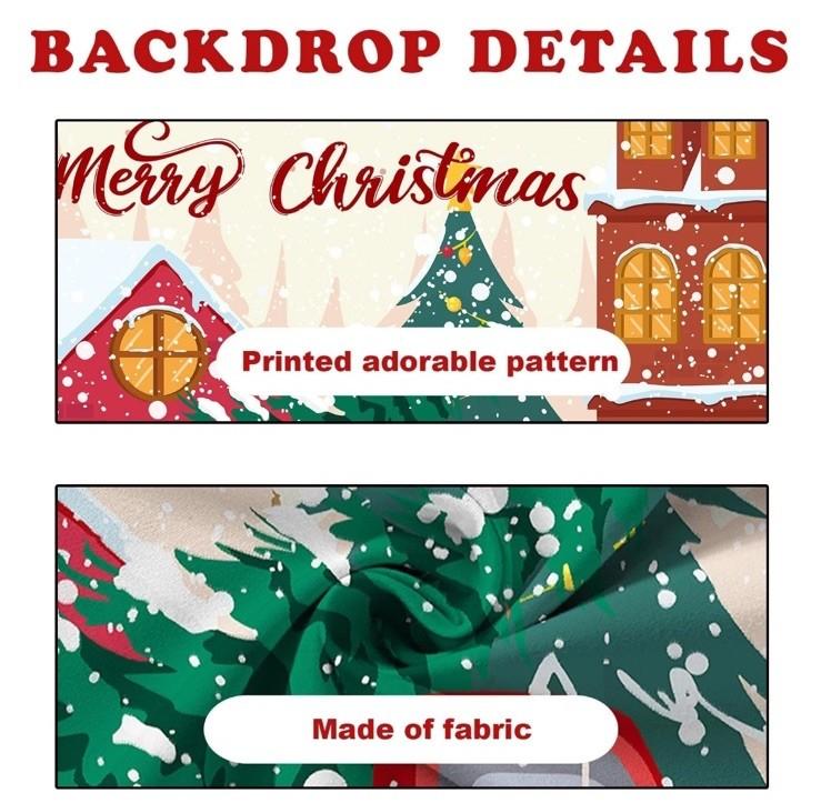 276. Christmas Garage Door Cover Banner, Red Truck Snow Festival Hanging Backdrop NEW