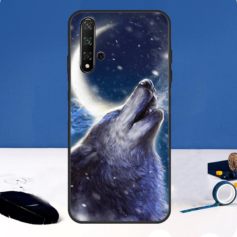 Чехол 'Воющий волк на луне' для Huawei Nova Y90 Y91 Y60 Y61 Y70 10 9 SE 11 Pro 5T 11i 8i 3i P20 P40 P30 Lite