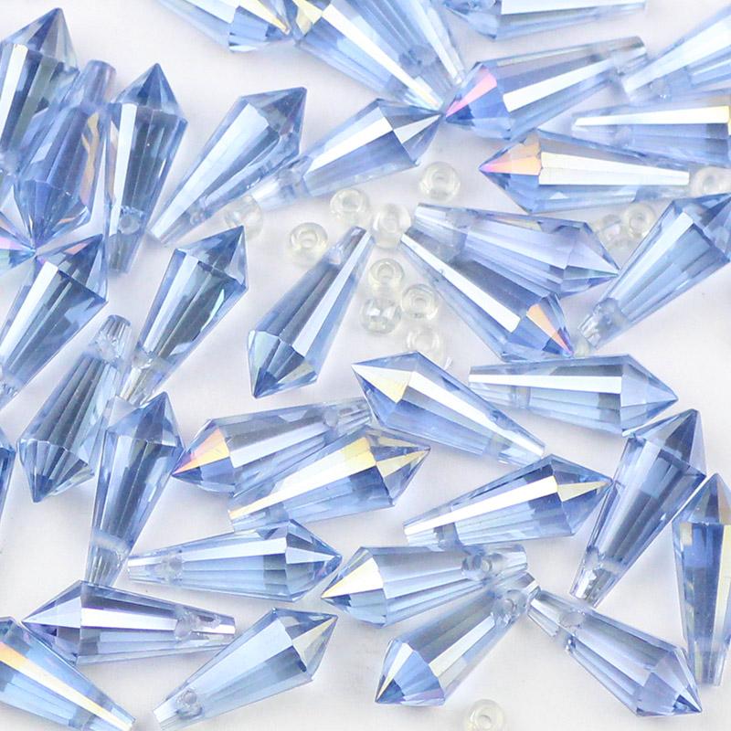 AB Color Glass Spacer Long Cone Waterdrop Shape Austrian Crystal Loose Beads 6*15MM 50pcs For DIY Jewelry Making Bracelets