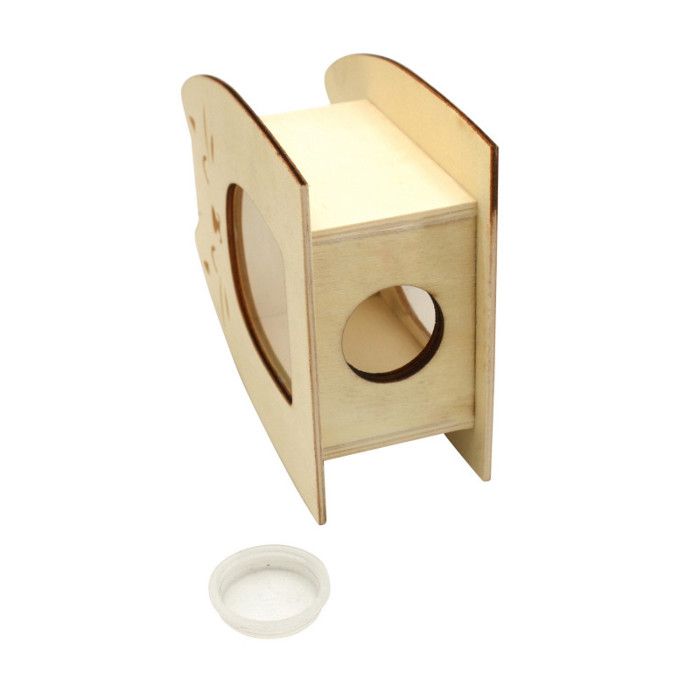 Tirelire - Chat - Bois naturel - Personnalisable - 11 x 5 x 14 cm