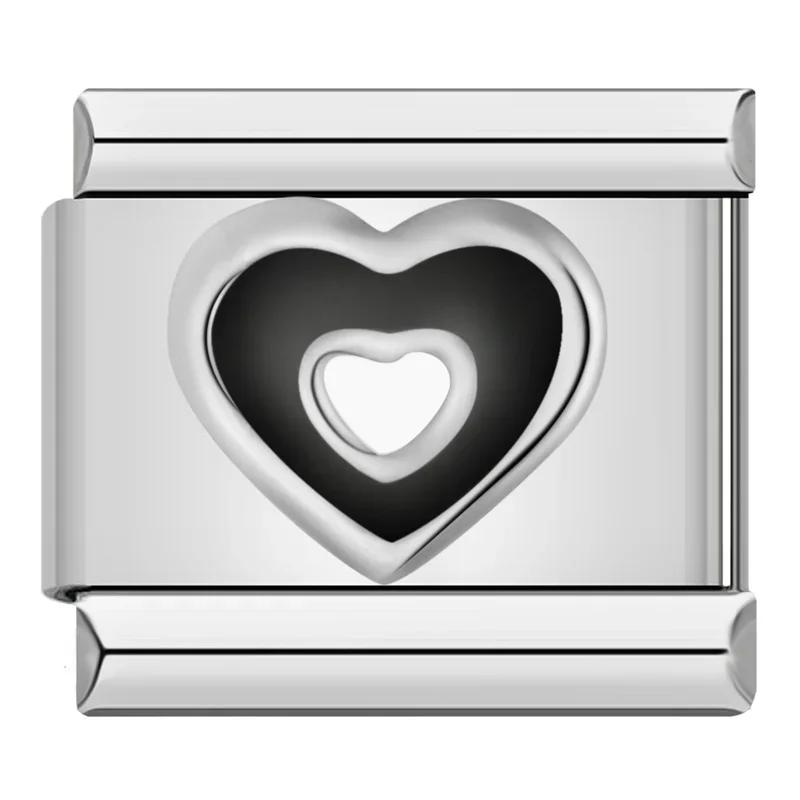 9mm Width Original Daisy Heart Flower Butterfly Cross Green Italian Charm Bracelet Stainless Steel Jewelry Making DJ001