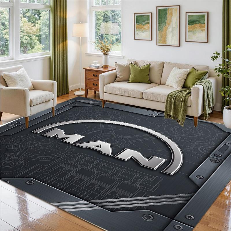 man truck Design Crystal Velvet Rug Soft Decorative Mat for Bedroom Entrance