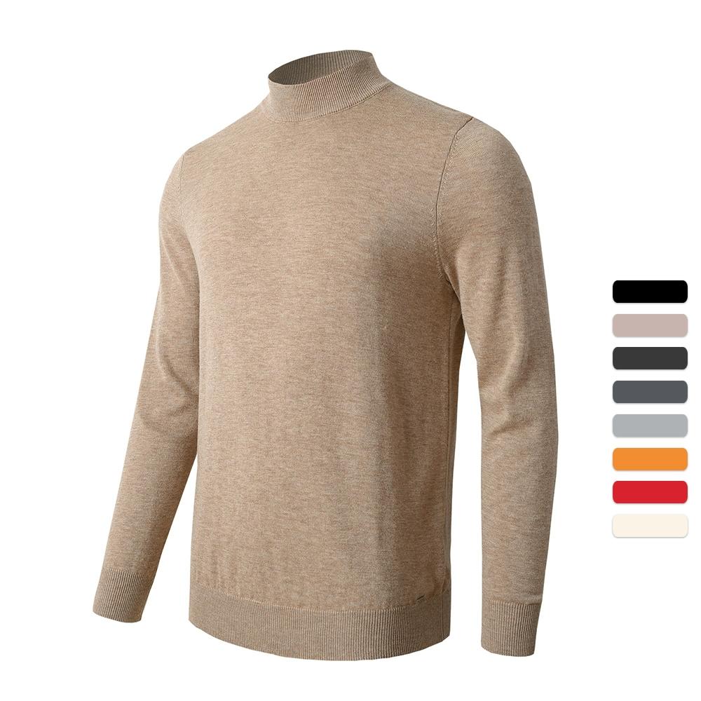 Men's Mock Neck Sweater Warm Wool Knitted