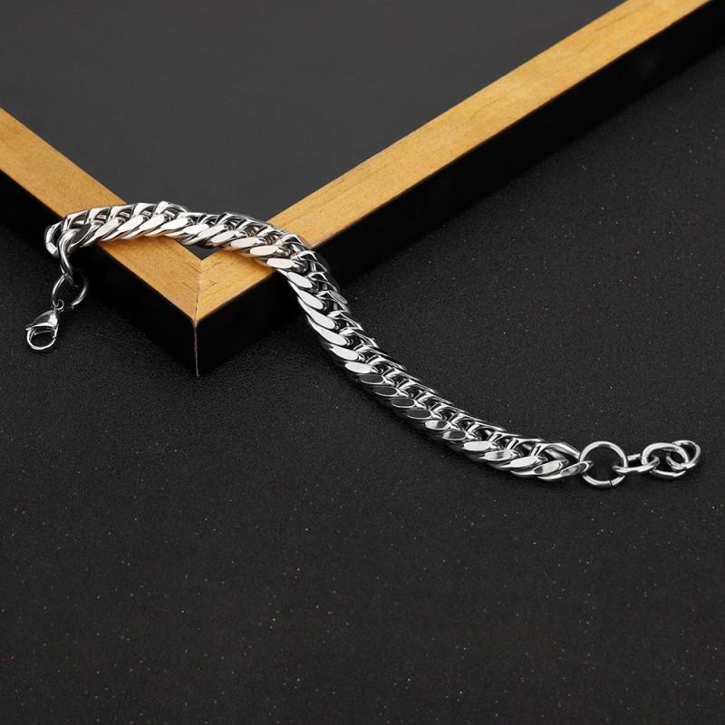 Titanium Steel Cuban Link Bracelet Men Women Geometric Design Hypoallergenic Durable Fashion Jewelry