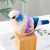 Colorful Bird Ornament with Wood Base Handmade Engraving Process Crafts Art Healing Bird Carving Decoration Feather Animal Model Adult Sex Wear