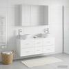 Bathroom Furniture Set 4 pcs White Engineered Wood and Glass