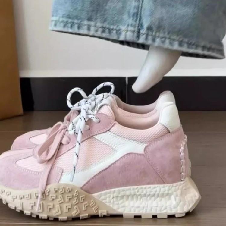 Shoes Korean platform pink Forrest Gump shoes 2025 new versatile breathable casual sports German training dad shoes