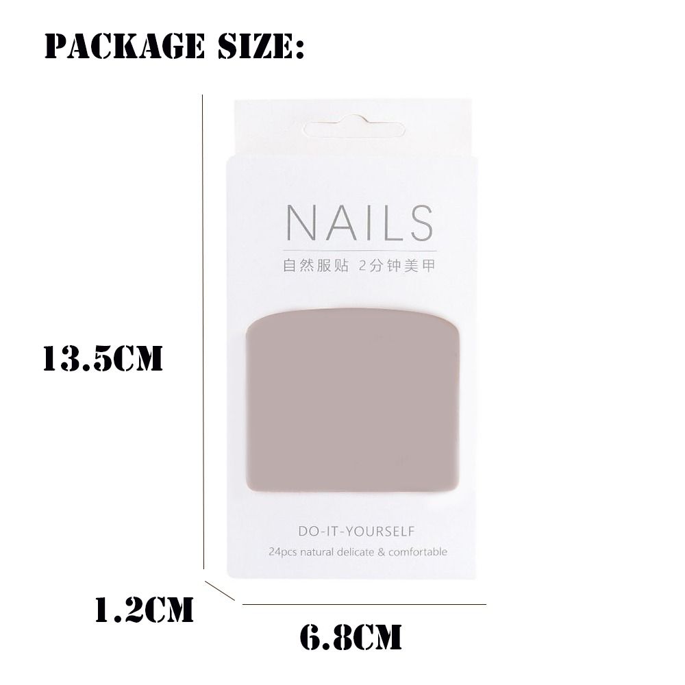 24pcs Nail Tips White Edge DIY Press On Nails French Simple Short Square False Nails