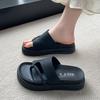 CRLAYDK Leather Womens Sandals Summer Flat Slip On Fashion Flip Flops Comfortable Dressy Summer Casual Walking Beach Slides