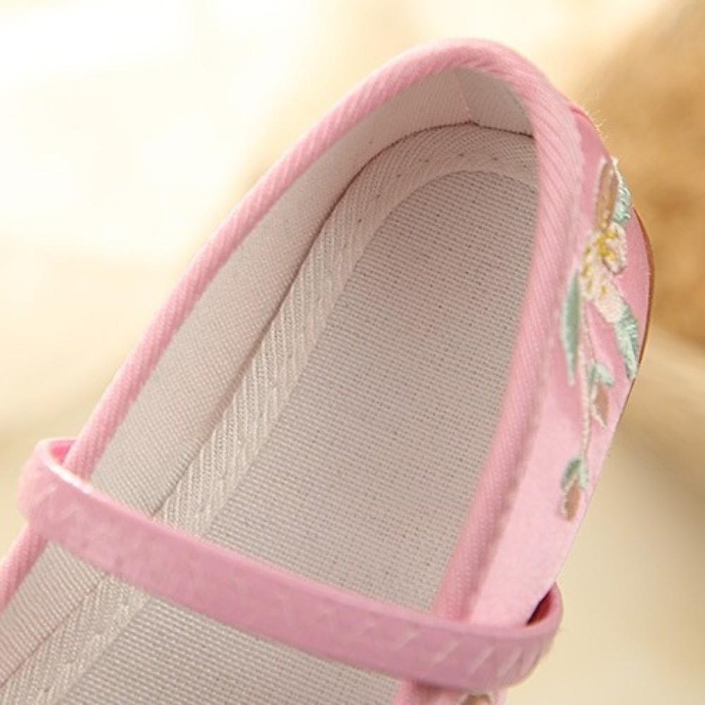 Износостойкие детские туфли Ханьфу с плоской подошвой, мягкая подошва, обувь для переодевания в стиле древних, для танцевального класса