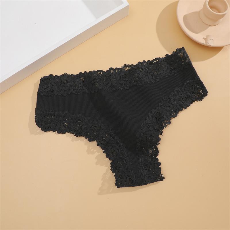 FINETOO Хлопковые бесшовные кружевные трусики для женщин, сексуальные трусики, удобное нижнее белье, женские стринги с цветочным принтом