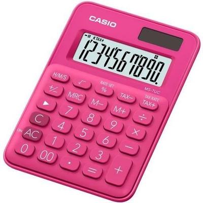 Настольный калькулятор - Casio - MS 7UC - Розовый - Питание от батареи - 4 операции