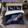 Atletico Madrid Pattern 3 Pieces Bedding Set Soft Microfiber Duvet Cover with Pillow Cases for Bedroom