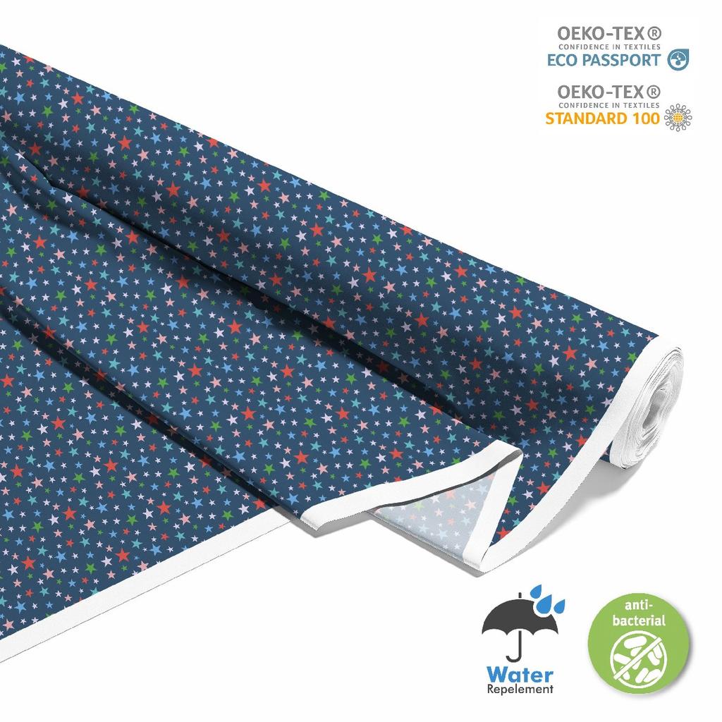 Outdoor Dekostoffe Oxford - Motiv Bunte Sterne 2 I Dx469