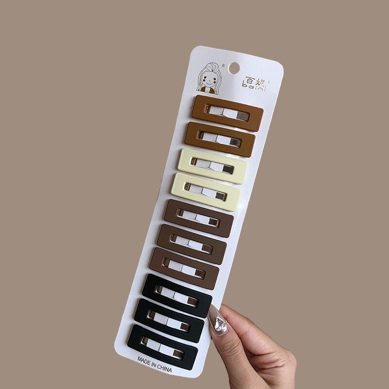 New Fashion Coffee Basic Hair Clip Set Vintage Geometric BB Hairpins Barrettes Hairgrip For Women Girl Hair Accessories Headwear