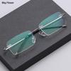 May Flower Flexible Ultralight Rimless Reading Glasses Memory  Blue Light Blocking Glasses Presbyopic Eyeglasses +1.0~+4.0