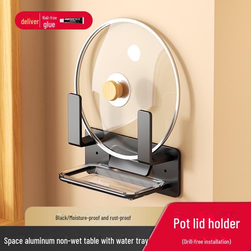 Wall-Mounted Pot Lid and Chopping Board Rack - Punch-Free Storage Solution for Large and Small Lids