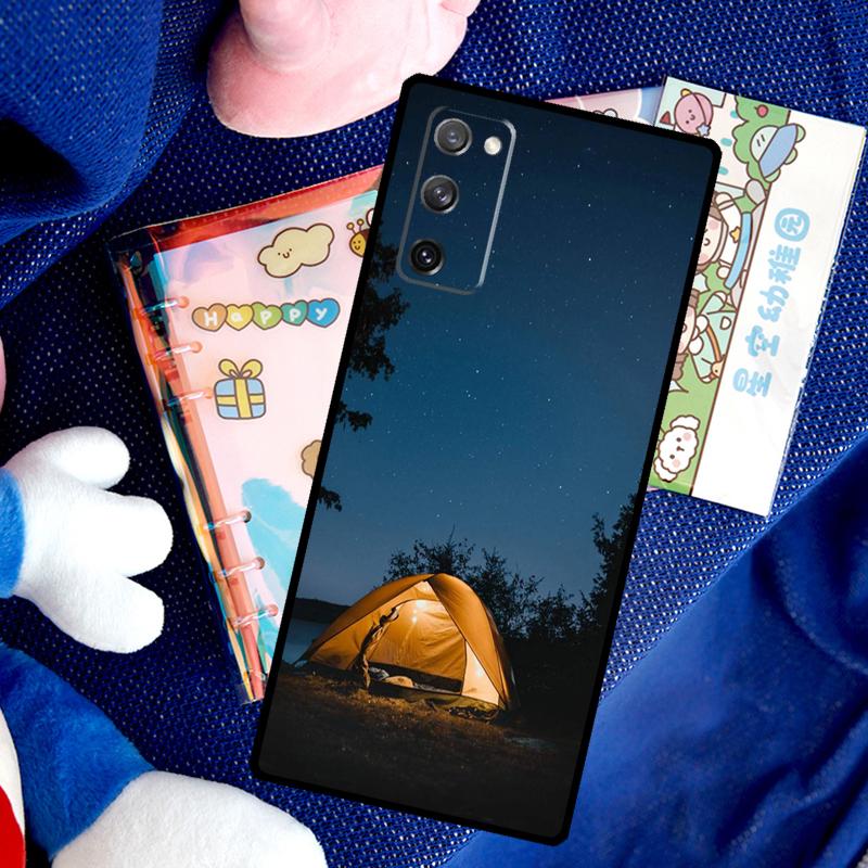 Night Camping Fire Case For Samsung Galaxy S26 Ultra S25 S24 S22 S21 S23 Ultra Plus S10 S20 S25 FE Cover Funda