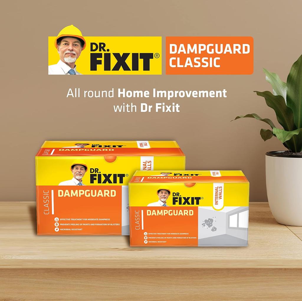 DR. FIXIT Dampguard Classic 1 кг Гидроизоляционное покрытие для внутренних стен, потолков, железобетонных резервуаров. Водостойкое