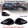Rhyming Rearview Mirror Cap Wing Side Mirror Cover Glossy Black Fit For Ford Fiesta MK7 2008 - 2017 Car Accessories 1