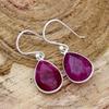 Ruby Earring 925 Sterling Silver Earring Faceted Ruby Earring Statement Earring