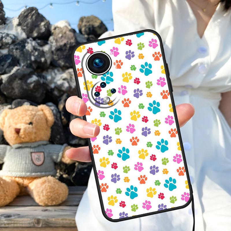 Cat Dog Paws Case For Honor X9b X8b X8 X9 X6a X7a X8a X9a Honor Magic 6 5 Pro 50 70 90 Lite Back Cover