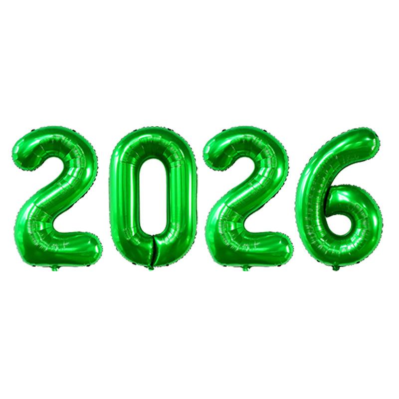 2026 Цифровые фольгированные шары С Новым годом Вечеринка Украшение Реквизит для фотобудки Принадлежности Рождественский домашний декор Navidad 2026