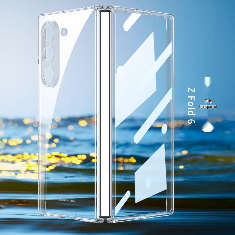 Samsung Z Fold6/7 Transparent Minimalist Case: Integrated Film & Protective Shell