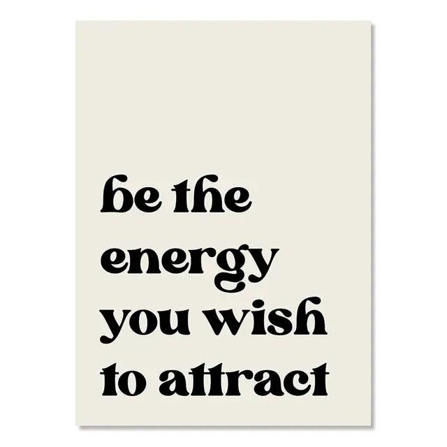 Law of Attraction Print Boho Art Quote Manifestation Canvas Poster Mindfulness Self Love Self Care Therapy Wall Painting Decor No Frame