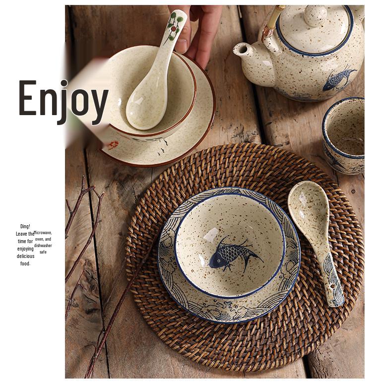 Керамическая тарелка ручной росписи в ретро-стиле, 6 дюймов, круглая - Пепельница, Плевательница, Тарелка для чая, Сухофруктов, Мелких закусок, Десертов.