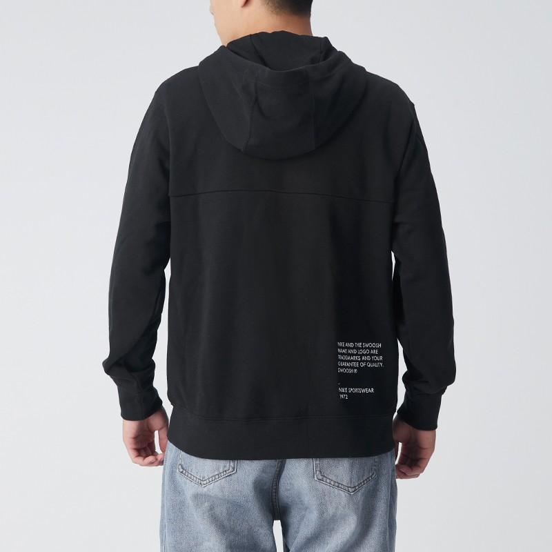 Nike Куртка с капюшоном на молнии с вышивкой Swoosh Мужская верхняя одежда Черный CU3927-010