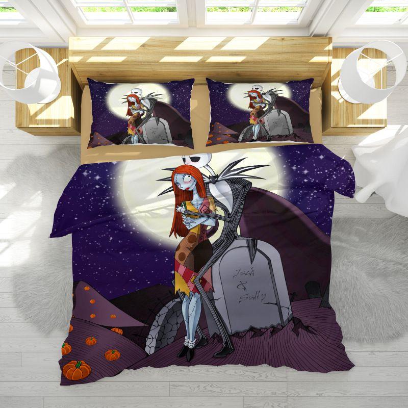 Роскошный 3-предметный комплект постельного белья «Кошмар перед Рождеством» для максимального комфорта