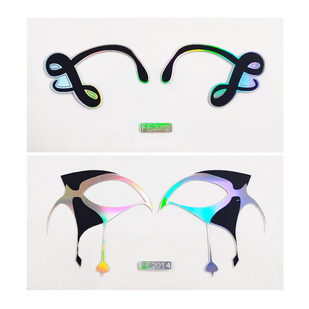 Временная наклейка для лица, наклейка для татуировки, сценическое искусство, наклейка для красоты, сделай сам, имитация лазерного лазера, наклейка для лица, наклейка