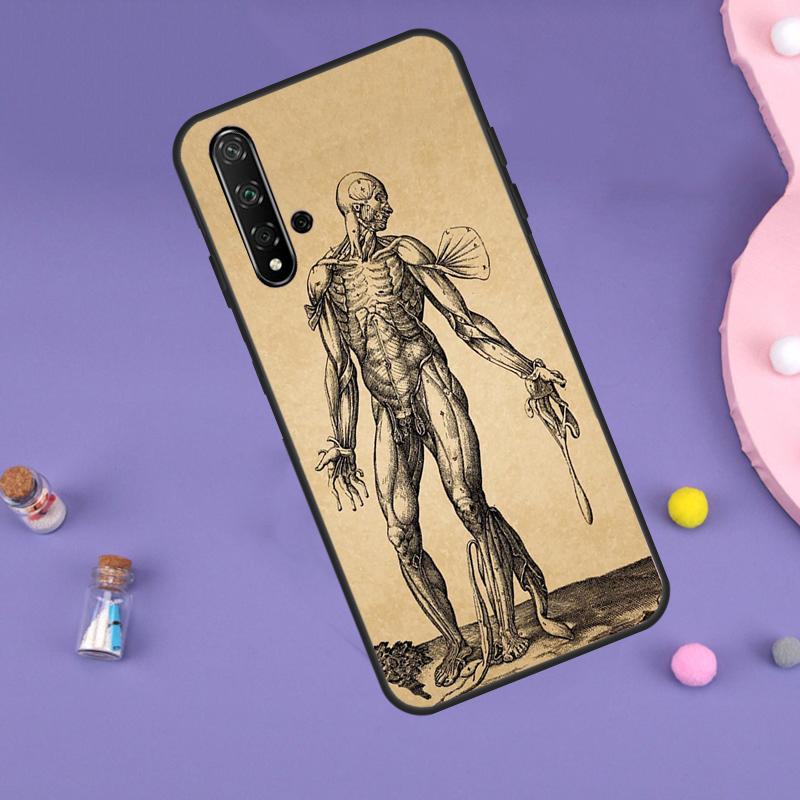 Human Anatomy Funda For Huawei Nova Y91 Y90 Y70 Y60 Y61 9 10 SE 11i 8i 7i 3i 5T P30 P40 Lite P60 Pro Case