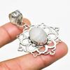 Rainbow Moonstone Gemstone Handmade 925 Silver Plated Jewelry Pendant 2.08"