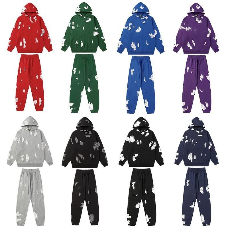 Худи из плотного хлопкового денима с цветочным принтом - Модная американская уличная куртка для мужчин