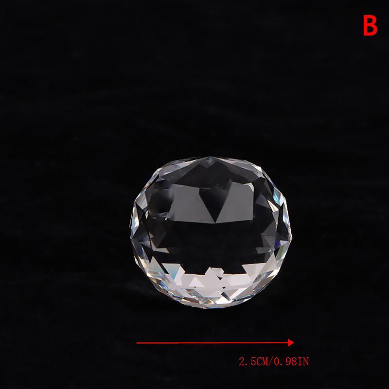 15mm/25/50mm Clear Crystal Hanging Ball Glass Prism Sun Cather Faceted Balls For Chandeliers Part Home Wedding Decoration