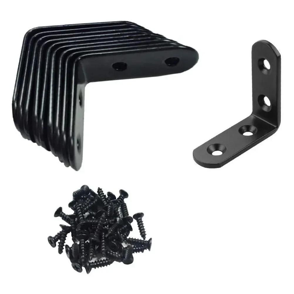18pcs L-Shaped Corner Code Bracket Stainless Steel Right Angle Corners Brace Fixing Connector For Board Shelf Support