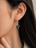 Серебряные дизайнерские серьги-крючки с Лондонским голубым топазом 1,5 дюйма Ручная работа Женские украшения EE-2-5