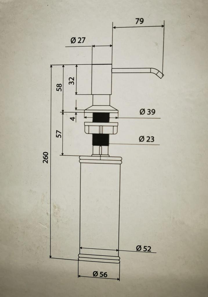 Libra kitchen dishwashing liquid dispenser 250 ml satin