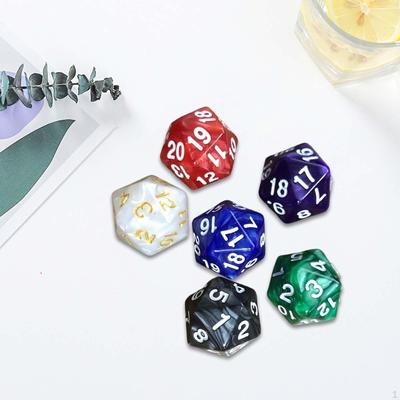 6 кубиков D20, 20-сторонние развлекательные игрушки, учебные пособия по счету математики, игра
